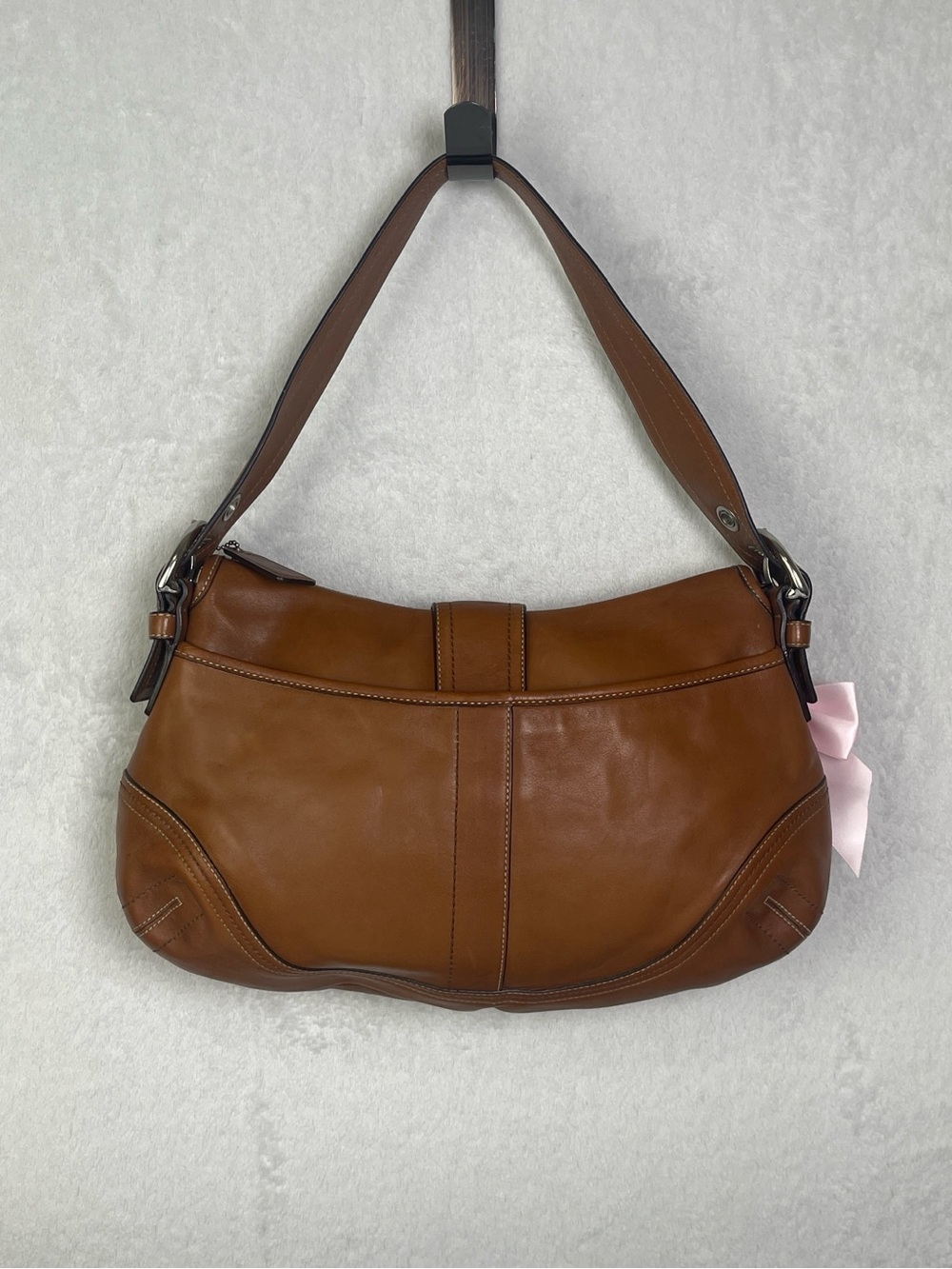 VINTAGE Coach Soho Flap Shoulder Bag British Tan Leather F10192 - Picture 2 of 13